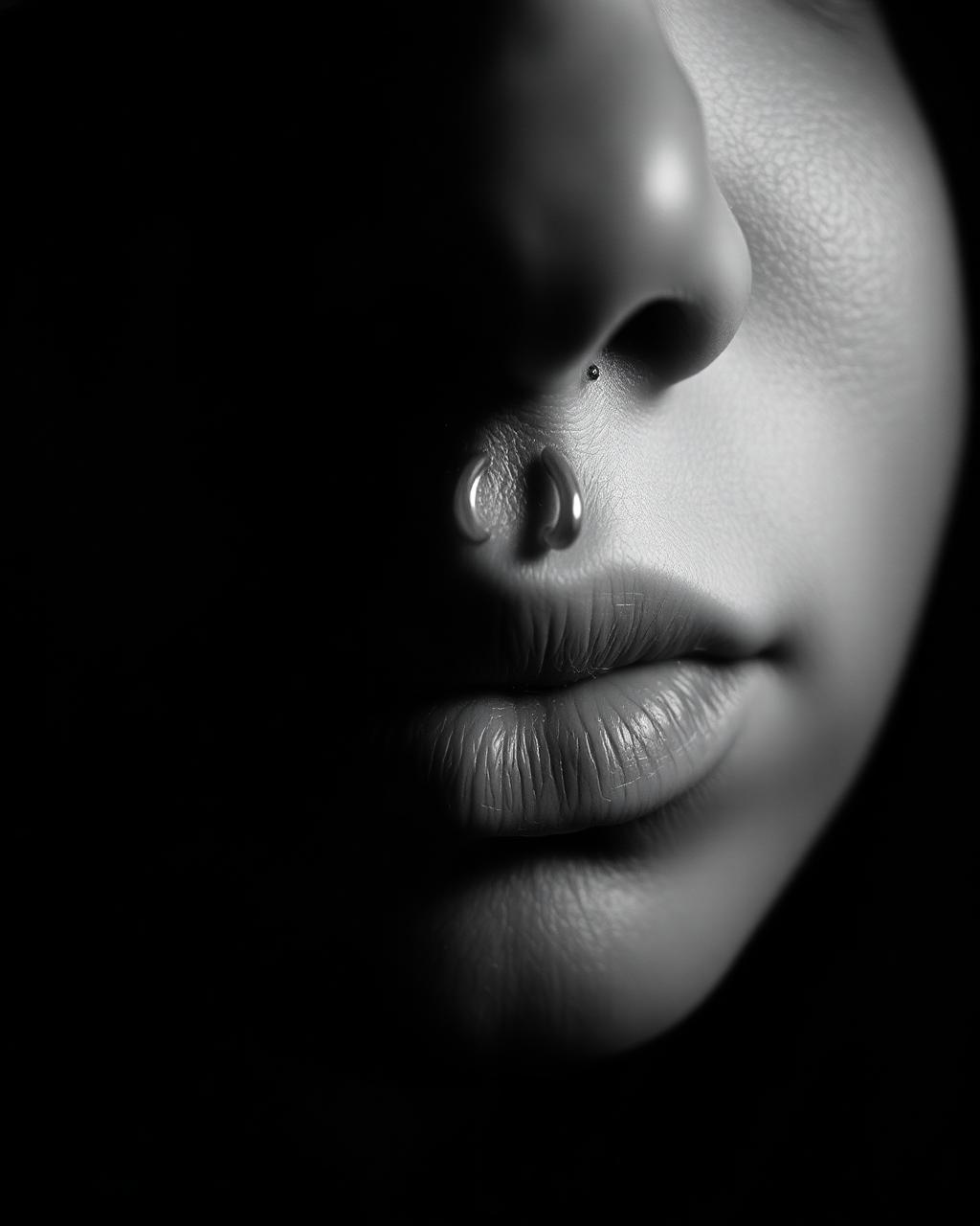 Piercing no nariz colocado no estúdio